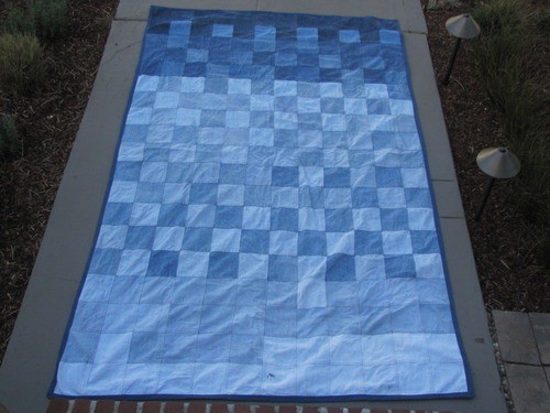 Long Family Recycled Jeans Picnic Blanket