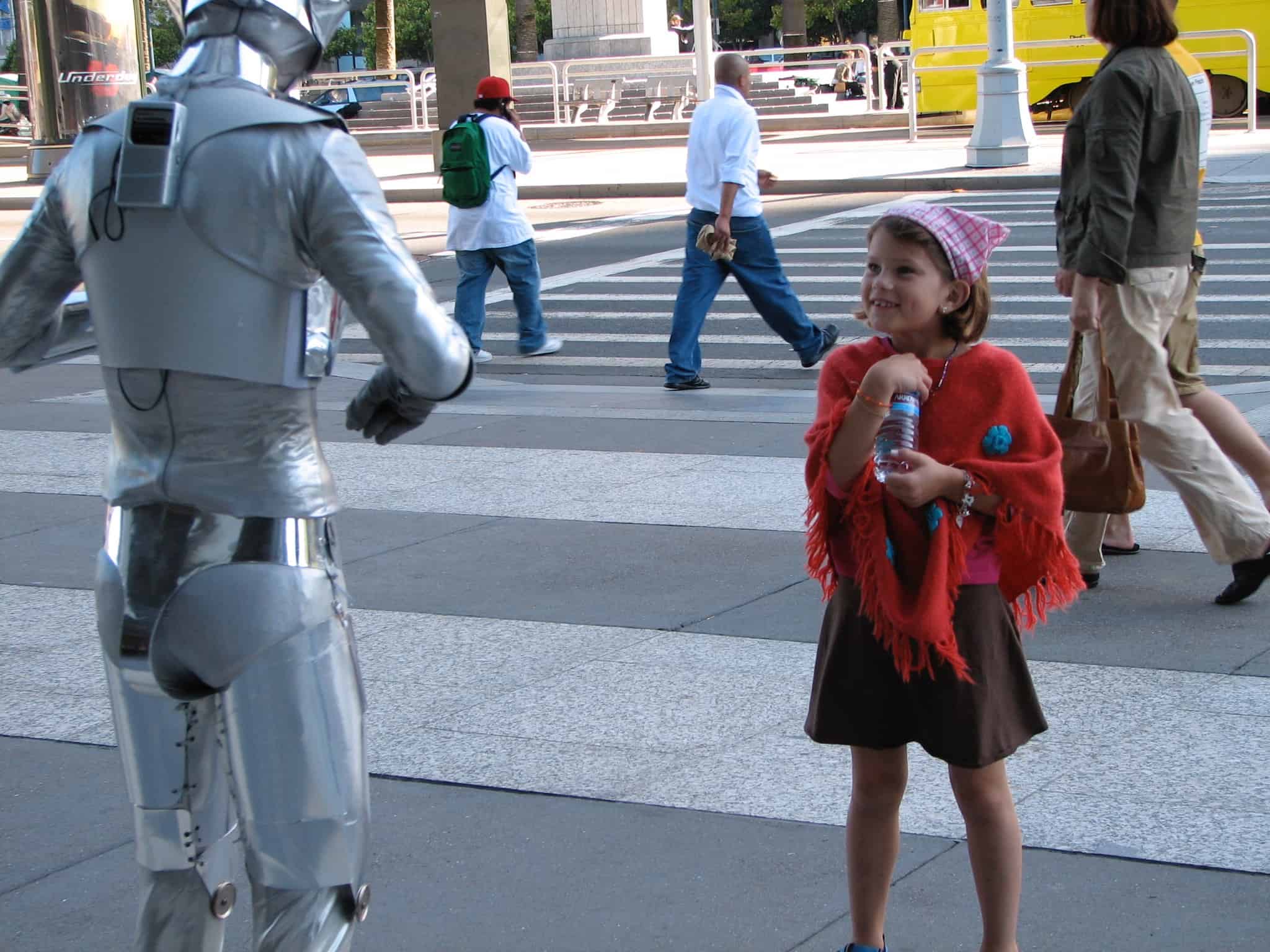Silver Robot w/ Adrienne - Ferry Bldg San Francisco