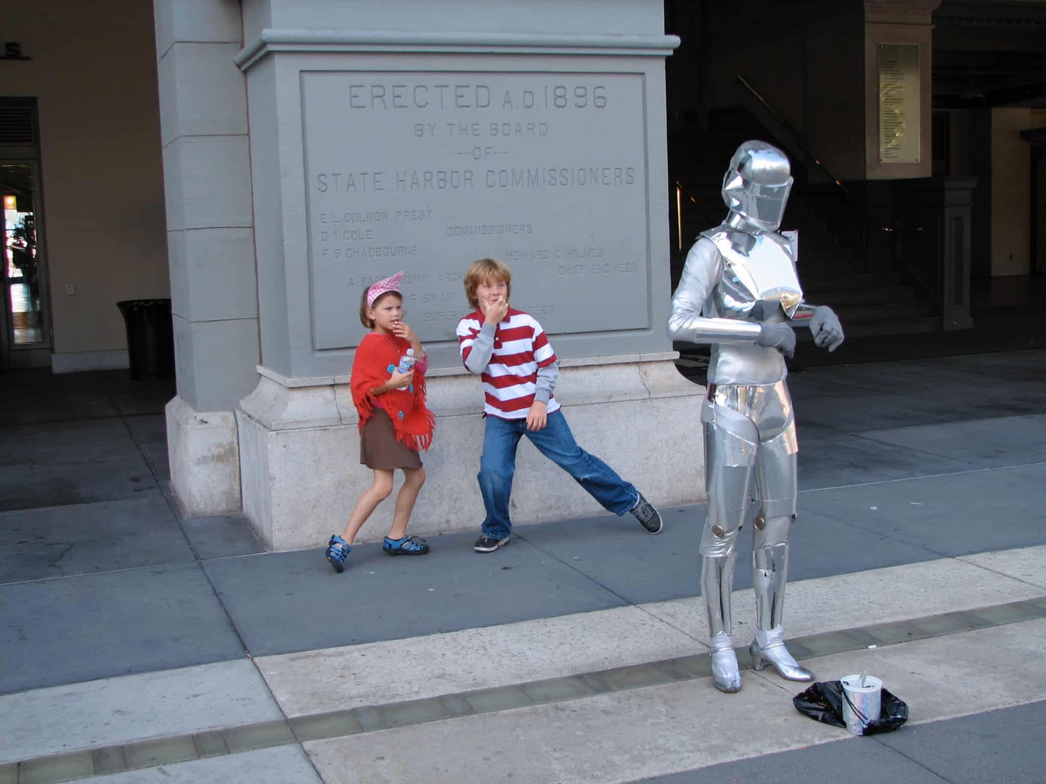 Silver Robot w/ Adrienne & Julian - Ferry Bldg San Francisco